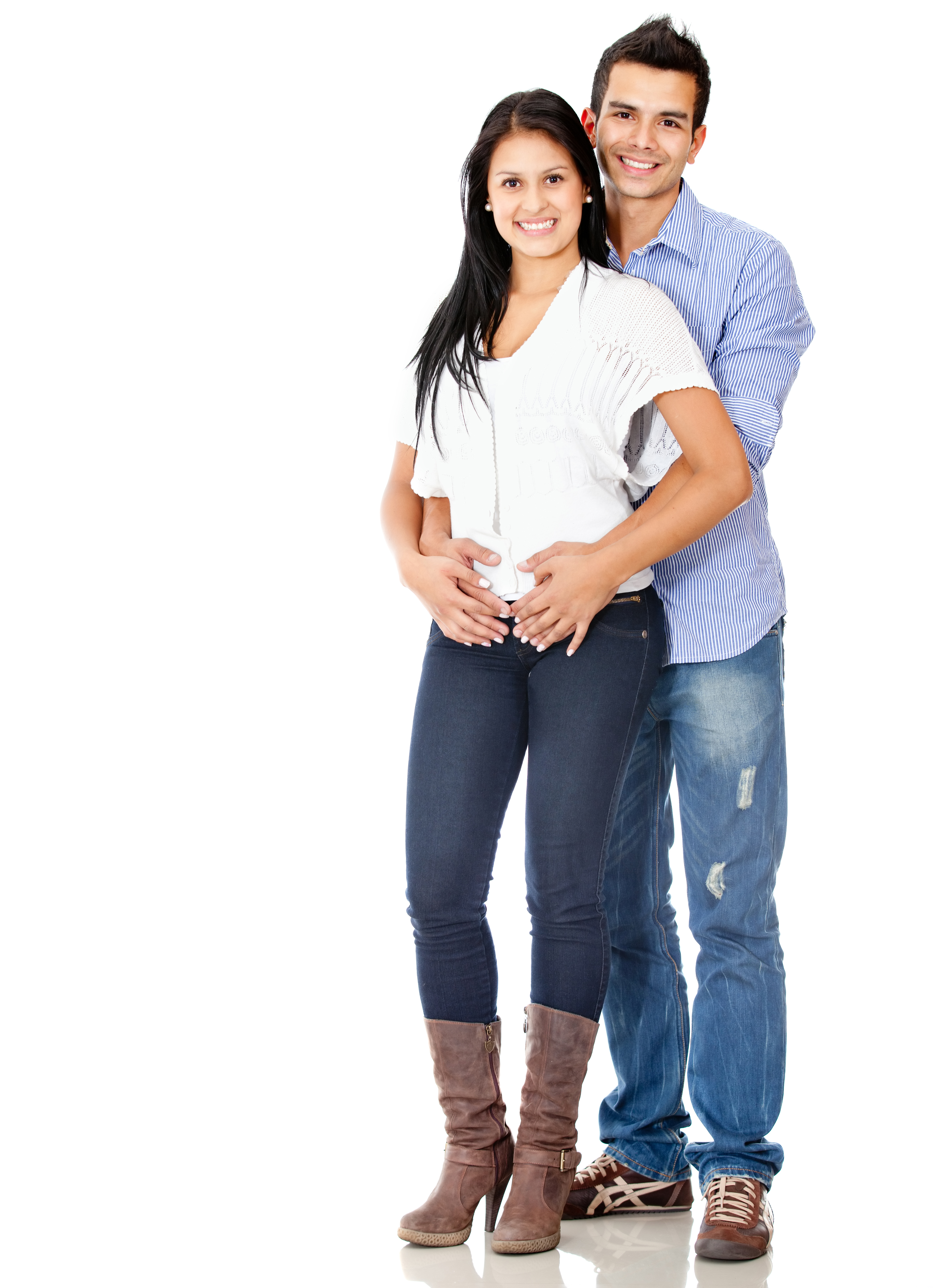 Happy,Young,Couple,Smiling,-,Isolated,Over,A,White,Background